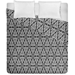 Black And White Filigree Duvet Cover Double Side (california King Size) by retrotoomoderndesigns