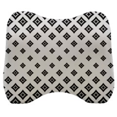 Black And White Tribal Velour Head Support Cushion by retrotoomoderndesigns