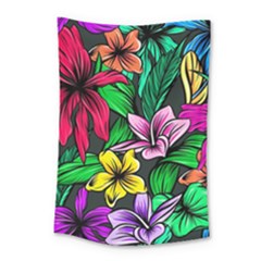 Neon Hibiscus Small Tapestry by retrotoomoderndesigns