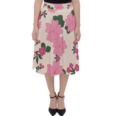 Floral Vintage Flowers Wallpaper Classic Midi Skirt