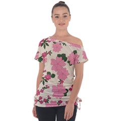 Floral Vintage Flowers Wallpaper Tie-up Tee