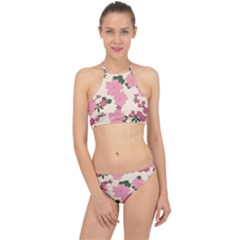 Floral Vintage Flowers Wallpaper Racer Front Bikini Set by Mariart