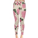 Floral Vintage Flowers Wallpaper Inside Out Leggings View1