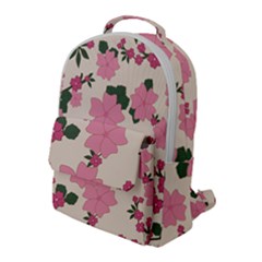 Floral Vintage Flowers Wallpaper Flap Pocket Backpack (large)