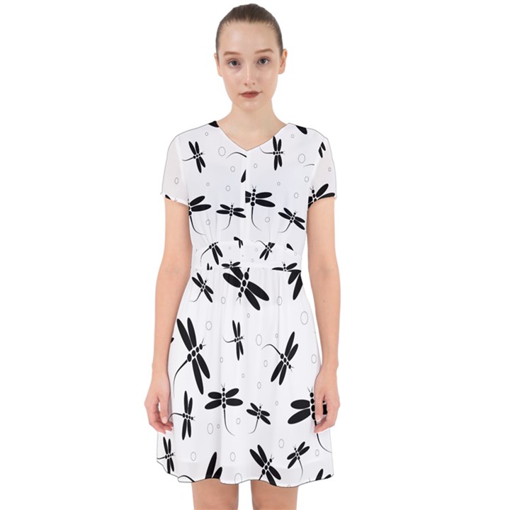 Dragonflies pattern Adorable in Chiffon Dress