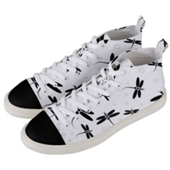 Dragonflies Pattern Men s Mid-top Canvas Sneakers by Valentinaart