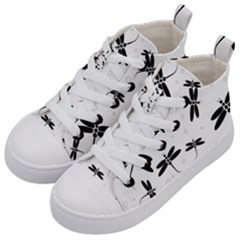 Dragonflies Pattern Kids  Mid-top Canvas Sneakers by Valentinaart