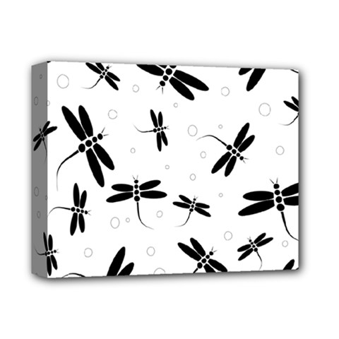 Dragonflies Pattern Deluxe Canvas 14  X 11  (stretched) by Valentinaart