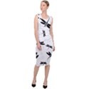 Dragonflies pattern Sleeveless Pencil Dress View3