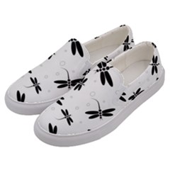 Dragonflies Pattern Men s Canvas Slip Ons by Valentinaart