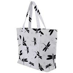 Dragonflies Pattern Zip Up Canvas Bag by Valentinaart