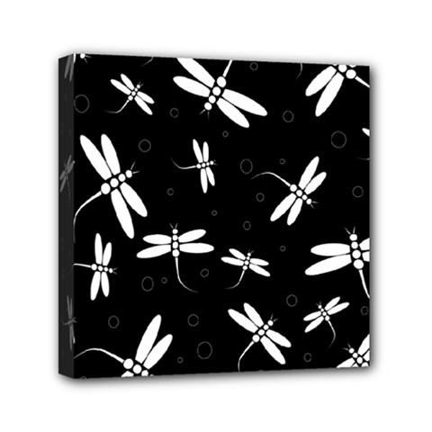 Dragonflies pattern Mini Canvas 6  x 6  (Stretched)