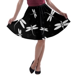 Dragonflies pattern A-line Skater Skirt