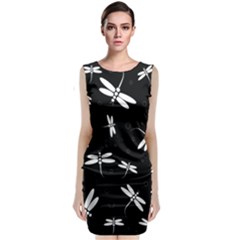 Dragonflies pattern Classic Sleeveless Midi Dress