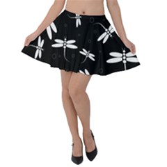 Dragonflies pattern Velvet Skater Skirt