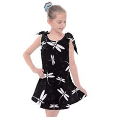 Dragonflies Pattern Kids  Tie Up Tunic Dress