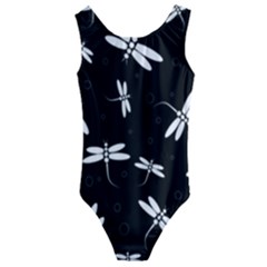 Dragonflies Pattern Kids  Cut-out Back One Piece Swimsuit