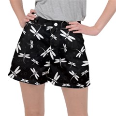 Dragonflies Pattern Stretch Ripstop Shorts