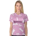 Dragonflies pattern V-Neck Sport Mesh Tee View1