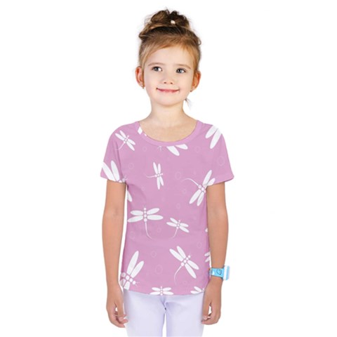 Dragonflies Pattern Kids  One Piece Tee by Valentinaart