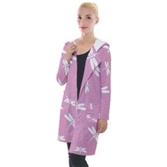 Dragonflies Pattern Hooded Pocket Cardigan