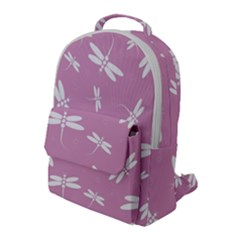 Dragonflies Pattern Flap Pocket Backpack (large)