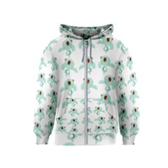 Squidward In Repose Pattern Kids  Zipper Hoodie by Valentinaart