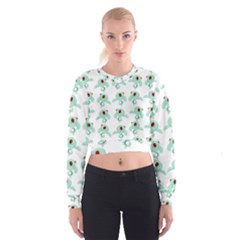 Squidward In Repose Pattern Cropped Sweatshirt by Valentinaart