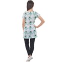 Squidward In Repose pattern Puff Sleeve Tunic Top View2