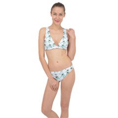 Squidward In Repose Pattern Classic Banded Bikini Set 