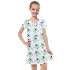 Squidward In Repose Pattern Kids  Cross Web Dress