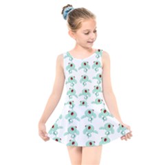 Squidward In Repose Pattern Kids  Skater Dress Swimsuit by Valentinaart