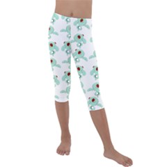 Squidward In Repose Pattern Kids  Lightweight Velour Capri Leggings 