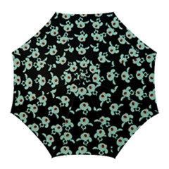 Squidward In Repose Pattern Golf Umbrellas by Valentinaart