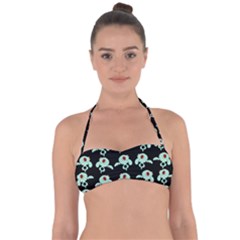 Squidward In Repose Pattern Halter Bandeau Bikini Top by Valentinaart