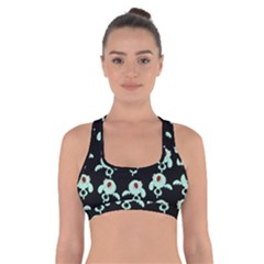 Squidward In Repose Pattern Cross Back Sports Bra by Valentinaart