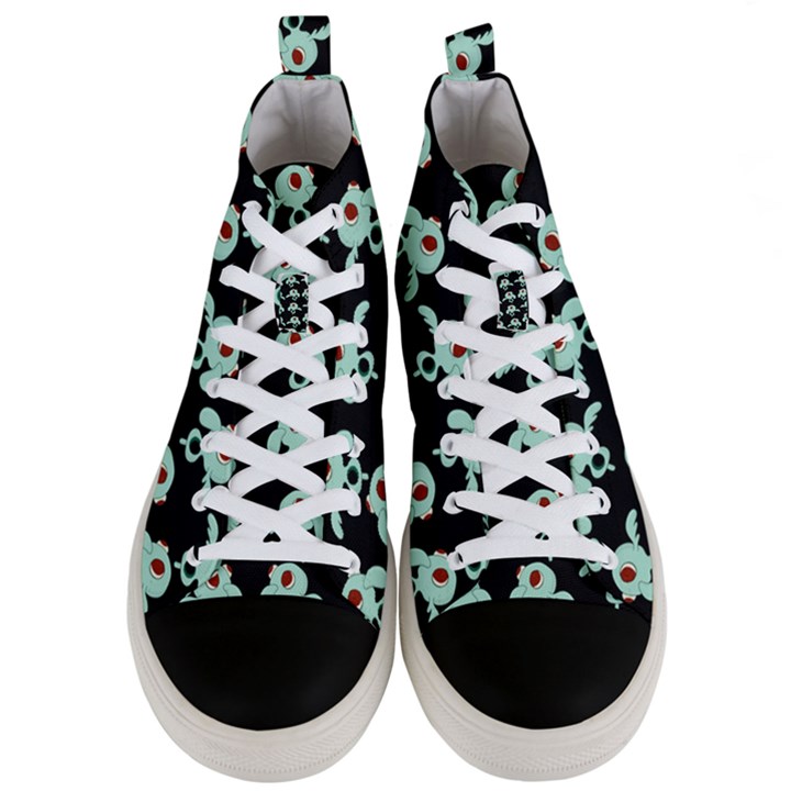 Squidward In Repose pattern Men s Mid-Top Canvas Sneakers