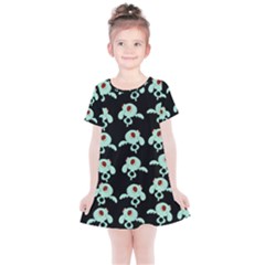 Squidward In Repose Pattern Kids  Simple Cotton Dress by Valentinaart