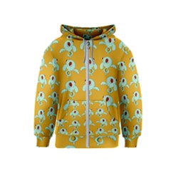 Squidward In Repose Pattern Kids  Zipper Hoodie by Valentinaart