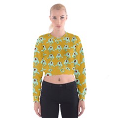 Squidward In Repose Pattern Cropped Sweatshirt by Valentinaart