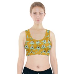 Squidward In Repose Pattern Sports Bra With Pocket by Valentinaart