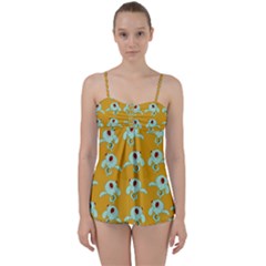 Squidward In Repose Pattern Babydoll Tankini Set by Valentinaart