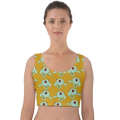 Squidward In Repose Pattern Velvet Crop Top