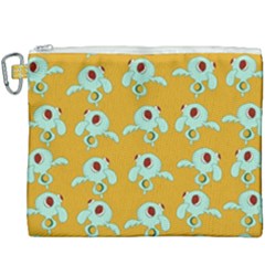 Squidward In Repose Pattern Canvas Cosmetic Bag (xxxl) by Valentinaart