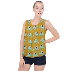 Squidward In Repose Pattern Bubble Hem Chiffon Tank Top