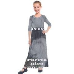 Survivor Of Hurricane Maria Puerto Rico Kids  Quarter Sleeve Maxi Dress