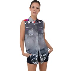 Survivor Sleeveless Chiffon Button Shirt