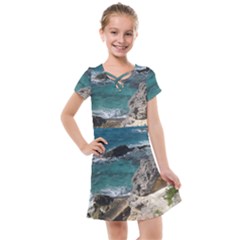 Isla Mujeres Mexico Kids  Cross Web Dress