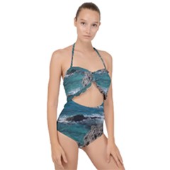 Isla Mujeres Mexico Scallop Top Cut Out Swimsuit