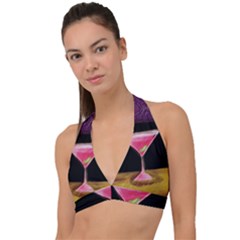 Cosmo Cocktails Halter Plunge Bikini Top by StarvingArtisan